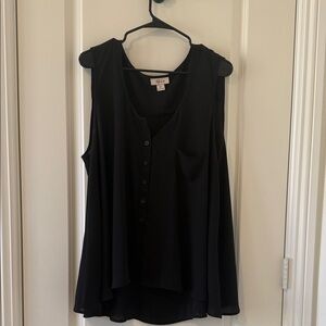 Style & Co. Black Button-Front Blouse